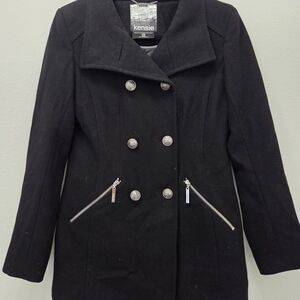 Kensie Women's Black Double-Breasted Coat